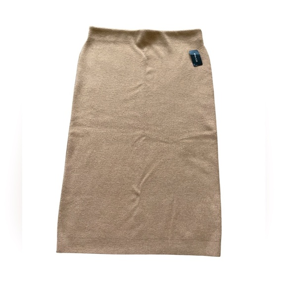 RW&CO. Sweater Midi Skirt NWT Cashmere Blend Women’s M Camel Minimalist Neutral - Picture 2 of 11